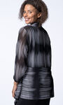 Long Sleeve Striped Cardigan, Black, original image number 1