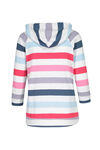 Striped Hooded 3/4 Sleeve Shirt, Multi, original image number 1
