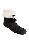 Chenille Slipper Socks , Black, original image number 0