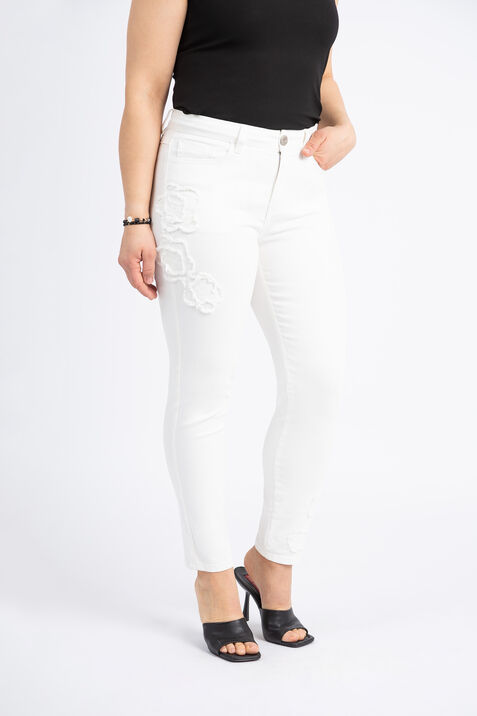 Applique High-Rise Jeans, White, original