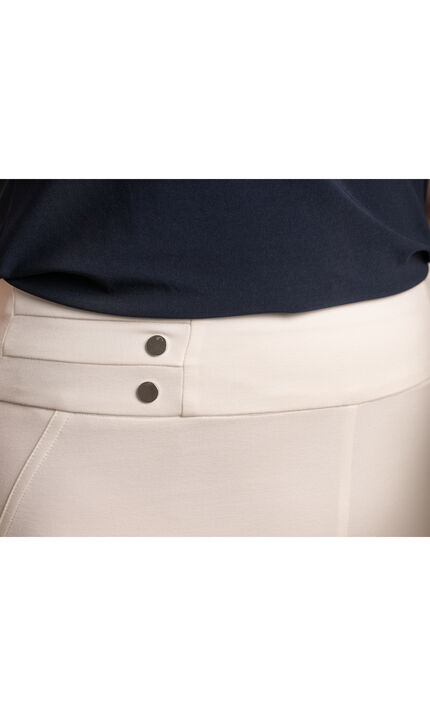 Pull-On Button Detail Dress Capri, Off White, original