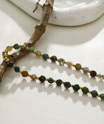 JULIETA India Agate Stones & Gold Necklace, Green, original image number 1
