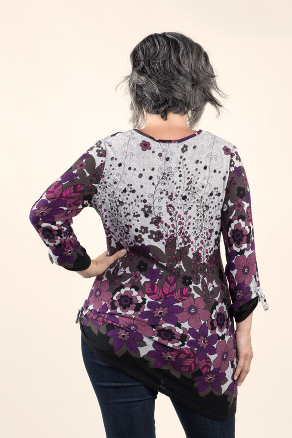 Print Knit Tunic, Purple, original image number 1