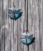 Dragonfly Coin Dangle Earrings, Multi, original image number 1