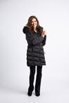 Fur Hood Insulated Winter Coat, Black, original image number 0