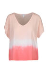 Dip Dye Cap Sleeve Shirt, Coral, original image number 0