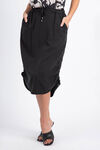 Flowy Drawstring Skirt, Black, original image number 0