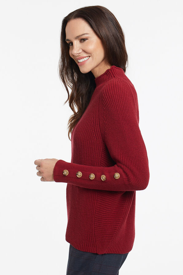 Dolman Cotton Sweater, Wine, original image number 2