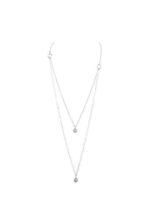 Adjustable Layered Necklace , Silver, original