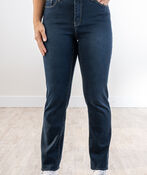 Basic Pull-On Knit Taper-Leg Stretch Jegging Jeans, Navy, original image number 1