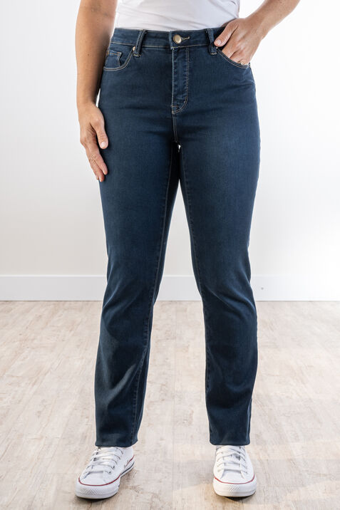 Basic Pull-On Knit Taper-Leg Stretch Jegging Jeans, Navy, original