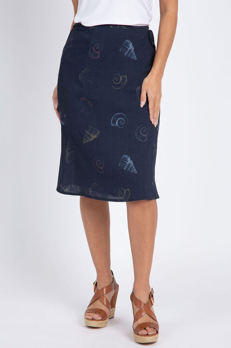 Challis Midi Wrap Skirt , Navy, original