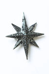 Eight Pointed Star Brooch , Black, original image number 1
