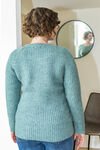 Raglan Shoulder-Buttons Autumn Sweater, Blue, original image number 1