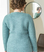 Raglan Shoulder-Buttons Autumn Sweater, Blue, original image number 2