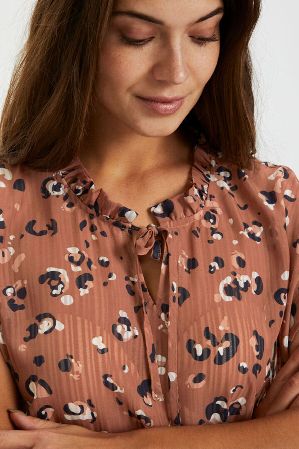 Abstract Leopard-Like Blouse, Rust, original image number 0
