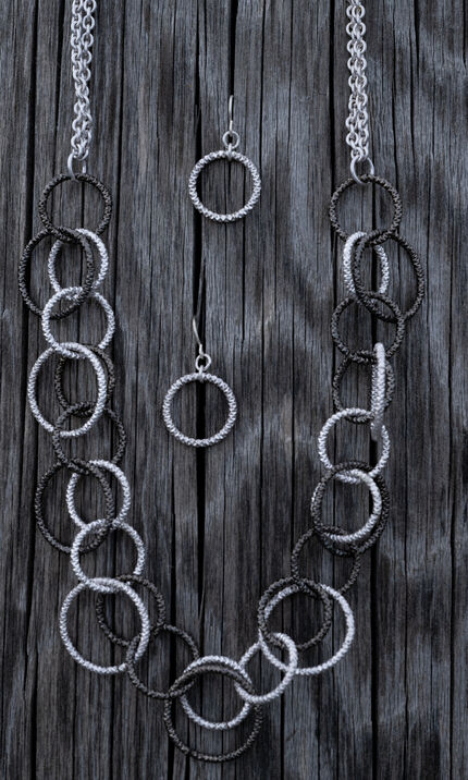 Circle Chain Necklace Set , Silver, original
