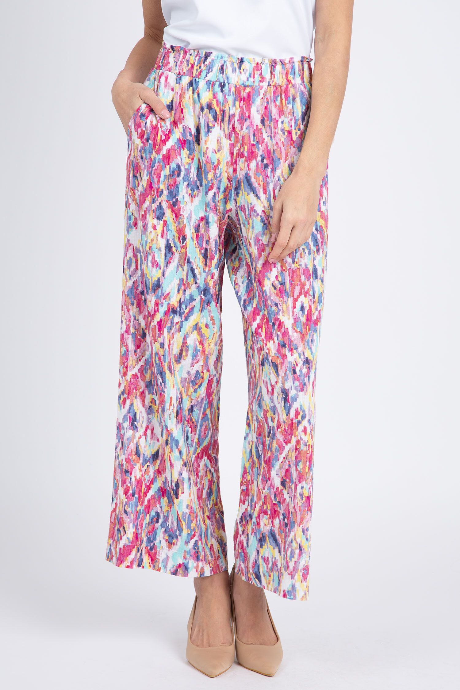 Printed Pull-On Ankle Pant
