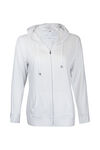 French Terry Zip Up Hoodie, White, original image number 0