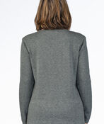 Silver Rhinestone Pocket Sweater, Charcoal, original image number 1