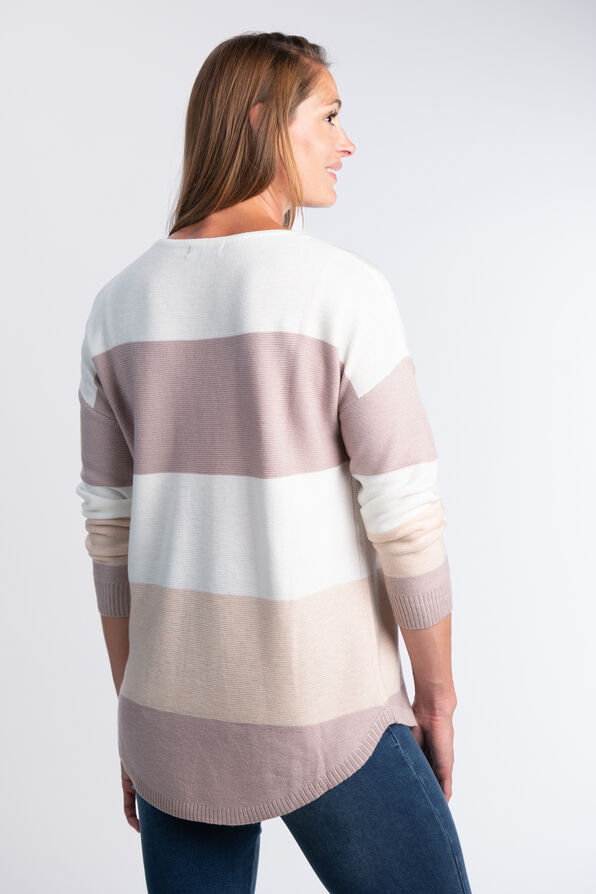 Long Sleeve High-Low Knit Sweater , Lavender, original image number 1