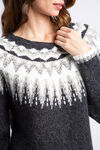 Intarsia Knit Sweater, Black, original image number 4