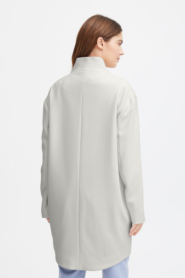 V-Collar Longline Jacket, White, original image number 1