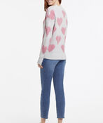 Pink Hearts Autumn Sweater, Pink, original image number 1