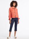 Orange Denim Jacket, Coral, original image number 0