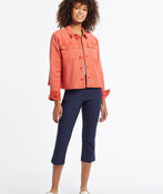 Orange Denim Jacket, Coral, original image number 0