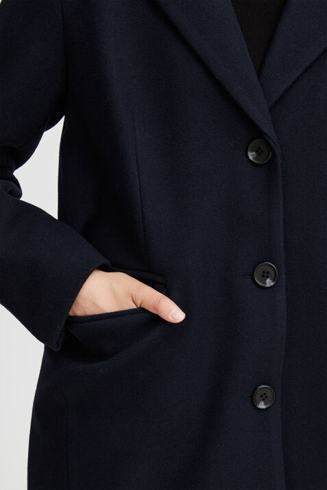 Button-Up Longline Coat , Navy, original