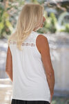 Sleeveless Lace Top, White, original image number 1