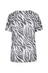 Zebra Print V-Neck T-Shirt, Black, original image number 1