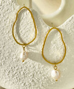 SADIE Natural Freshwater Pearl Earrings, Gold, original image number 1
