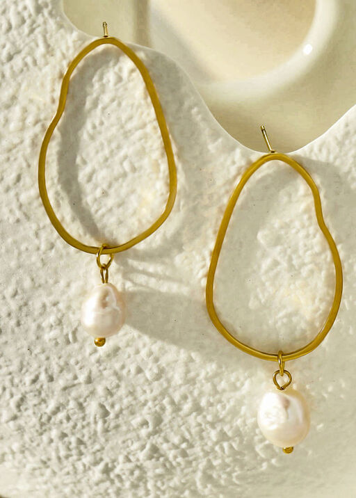 SADIE Natural Freshwater Pearl Earrings, Gold, original