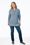 Waffle Side-Buttons Tunic, Blue, original image number 3