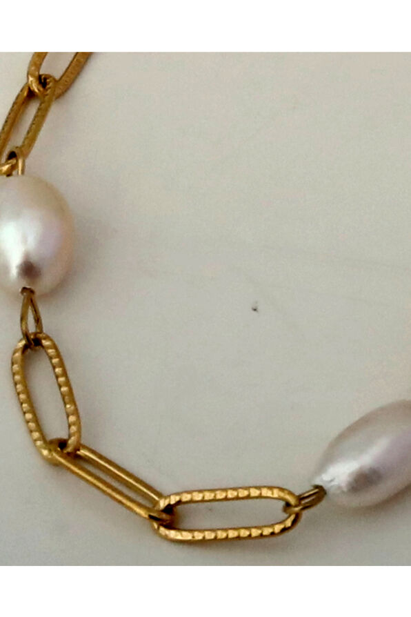 YORK Freshwater Pearl Necklace, Gold, original image number 1