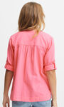 Notched V-Neck Linen Blend Top, Pink, original image number 2