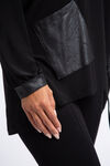 Long Sleeve Top w/ Side Pocket, Black, original image number 3