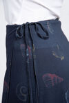 Challis Midi Wrap Skirt , Navy, original image number 3