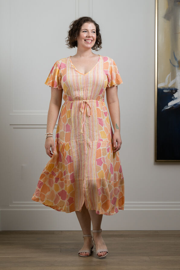 Bright Pastel Flare Dress, Pink, original image number 0