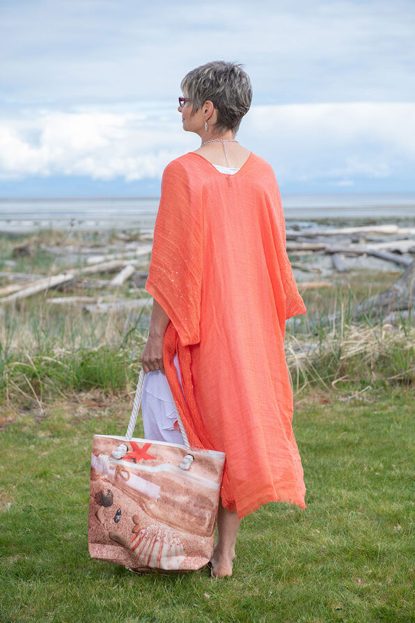 Cotton Kimono with Sequins, Coral, original image number 1