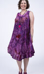 Sleeveless Marble Umbrella Dress, Lavender, original image number 0