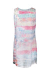 Printed Layered Chiffon Sleeveless Tunic, Pink, original image number 1