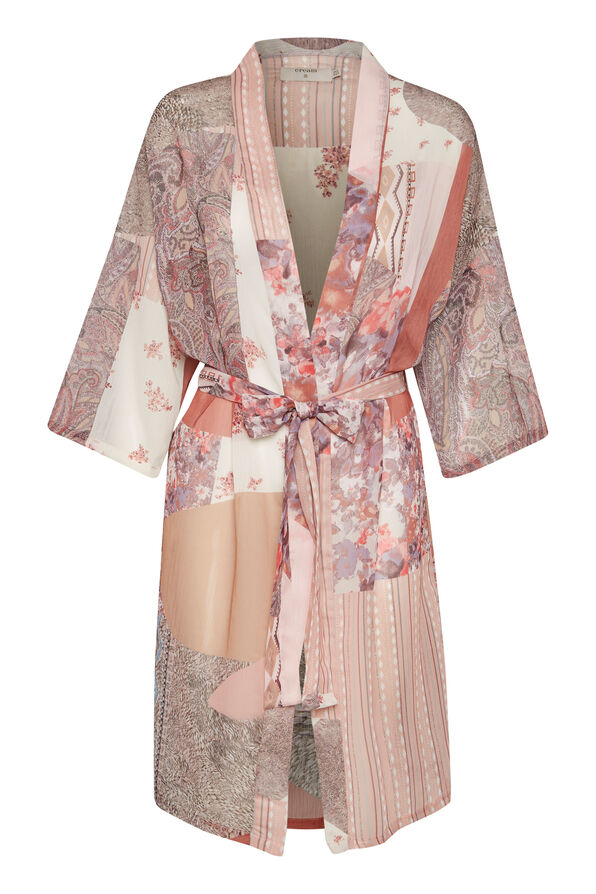 Cream Danica Patchwork Kimono, Pink, original image number 0