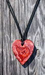Handcrafted Resin Small Heart Pendant, Pink, original image number 0