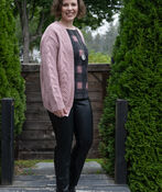 Cable-Knit  Braided Cardigan , Pink, original image number 3
