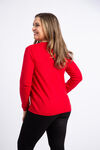 Long Sleeve Rhinestone Flower Sweater , Red, original image number 2