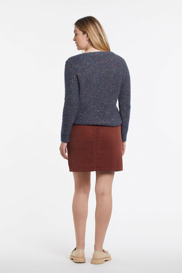 Brown Corduroy Squared Skirt, Copper, original image number 1