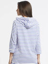 Stripe Hoodie Cotton Sweater, Blue, original image number 1
